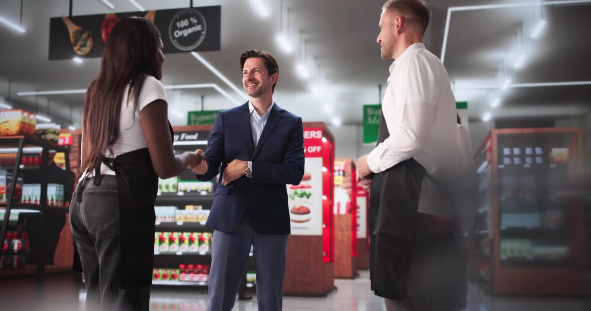 Retail team working together on an online store
